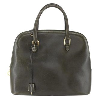 Ferragamo Vintage Leather Khaki Leather Handbag (Pre-Owned)