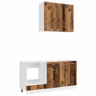vidaXL Unidad De Cocina Lyon 5 Uds. Madera Envejecida Vidaxl