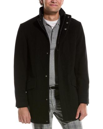 Cole Haan Stand Collar Wool-Blend Bomber Coat