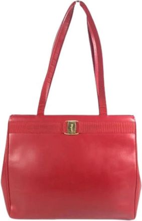 Ferragamo Pre-owned Tote Bags, female, Red, Size: ONE SIZE Pre-owned Vara Shoulder Tote Bag