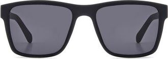 Fossil 56mm Square Sunglasses in Matte Black/Grey at Nordstrom