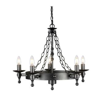 Netlighting Warwick 5 Light Chandelier Graphite Black Finish E14