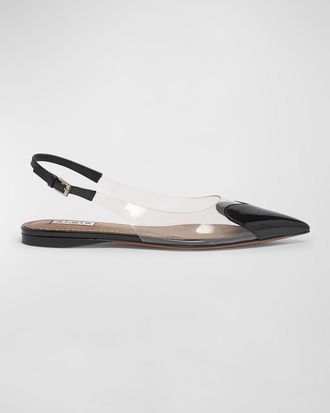 Alaia Coeur Heart Clear Slingback Ballerina Flats