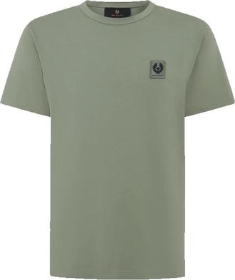Belstaff Groene Bries Feniks Patch Tee - Heren - T-shirts - Groen - M - Katoen - Tops