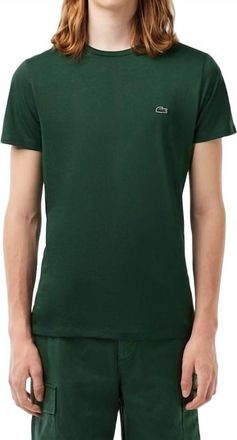 Lacoste Short Sleeve Crew Neck Pima Cotton Jersey T-Shirt In Green