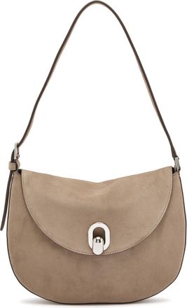 Savette Tondo Small Suede Shoulder bag - Taupe - One Size
