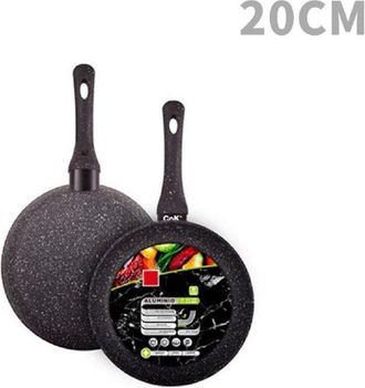 Trade Shop Trade Shop - Pan De Aluminio Con Efecto De Piedra Negra No Paja &Oslash;20 A 32 Cm - -di&aacute;metro 20cm