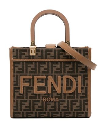Fendi 2010-2025 Small Zucca Canvas Sunshine Shopper Tote satchel - Brown