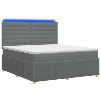 vidaXL Letto Box Spring Led Con Materasso Grigio Scuro 180 X 200 Cm Vidaxl