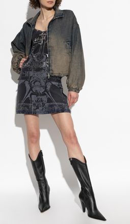 Diesel Denim Jacket DE-FLOWER-S, Womens, Navy Blue
