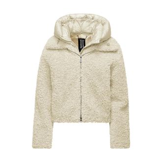 Bomboogie Abrigo corto bimaterial - Jackets - Mujer - Blanco - M