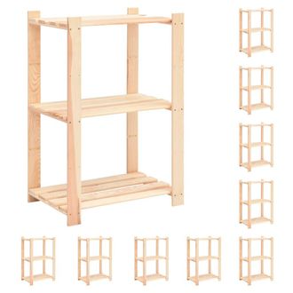 vidaXL Vidaxl - Estanter&iacute;a 3 Niveles 10 Unidades Madera Pino Maciza 150 Kg