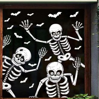 OEM Pegatina De Halloween - Mural Trampa Para Fantasmas - Castillo Del Terror - Estilo Murci&eacute;lago Esqueleto - Mural Autoadhesivo - Decoraci&oacute;n De Halloween