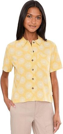 Royal Robbins Camino Pucker Short Sleeve Womens Clothing Sunbeam Ray Print : LG, Modal/Polyester/Tencel