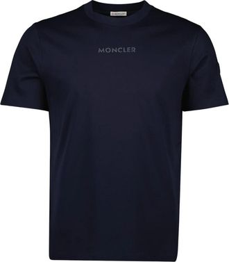 Moncler Navy Blue Logo T-shirt Lente-Zomer - Heren - T-shirts - Blauw - XS - Katoen - Tops
