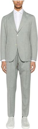 Eleventy Elegante Suit Abito 07 Set - Heren - Business pakken - Groen - 2XL - Wol - Kostuums