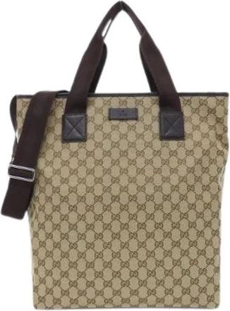 Gucci Pre-owned GG Canvas Tote Bag - Dames - Vintage Shopper - Bruin - ONE Size - Vintage