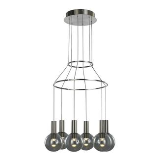 Netlighting Modern LED Hanging Pendant Chrome Warm White 3000K 1260lm Dimmable in Grey