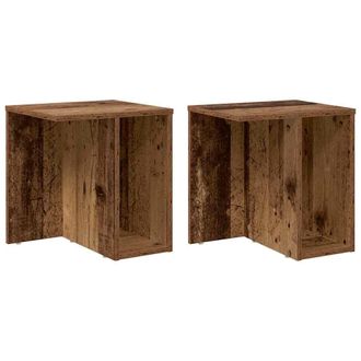 vidaXL Mesa Auxiliar 2 Pcs Madera Vieja 37 X 32 X 40 Cm Vidaxl