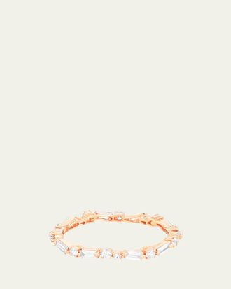 Suzanne Kalan 18K Rose Gold Fireworks Thin Mix Eternity Band Ring