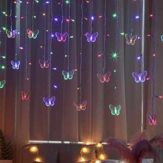 No Brand Guirnalda De Luces Led Con Forma De Mariposa, Efecto Parpadeo, Control Remoto/regulador De Intensidad, Para Habitaciones Infantiles/de Ni&ntilde;as