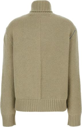 Burberry Womens Sweater Ekd Motif Green Cashmere Tops Top