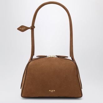 Alaia Small Le Bouledogue bag in light brown nubuck