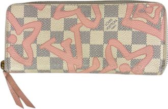Louis Vuitton Pink White Damier Azur Long Wallet (Bi-Fold) (Pre-Owned)