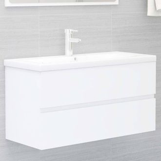 Berkfield Home Sink Cabinet with Built-in Basin White Engineered Wood