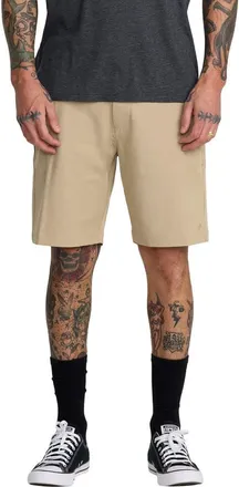 Rvca Back In Water Repellent Hybrid Shorts in Khaki at Nordstrom, Size 30