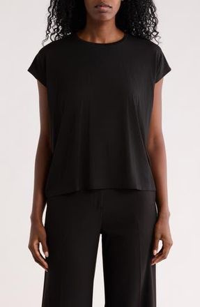 Eileen Fisher Boxy Cap Sleeve Jersey Top in Black at Nordstrom Rack, Size Xx-Small