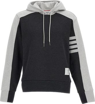 Thom Browne Grey Cotton 4-Bar Hoodie
