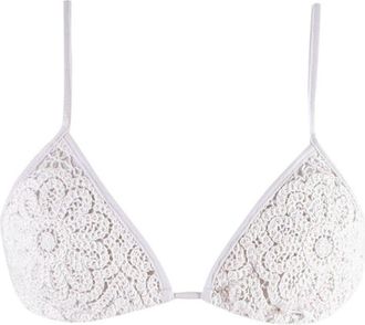 Borgo De Nor x Talia Collins White Crochet Divona Tie Bikini Size M