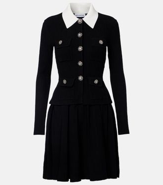 Self Portrait Embellished pleated minidress