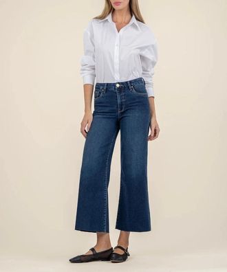 Kut from the Kloth Womens KUT from the Kloth Meg Jeans Demure Denim Raw Hem Wide Leg GBO2268