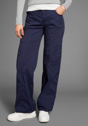 Kangaroos Cargohose KANGAROOS, Damen, Gr. 32, N-Gr, blau (marine), Web, Obermaterial: 50% Baumwolle, 46% Polyamid, 4% Elasthan, kontrastfarbene Details, unifarb