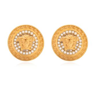 Versace Oorbellen met glinsterende kristallen - Dames - Oorbellen - Geel - ONE Size - Accessoires