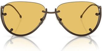 Diesel 59mm Pilot Sunglasses in Shiny Antique Copper /Green at Nordstrom