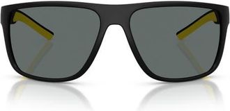 Ferrari 63mm Polarized Pillow Sunglasses in Matte Black at Nordstrom