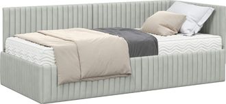 vidaXL Estructura De Cama Esquina Con Colch&oacute;n 2 Uds. Gris Claro Vidaxl