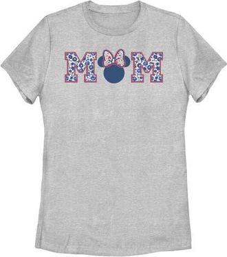 Minnie Mouse Womens Minnie Mouse Flower Bow Icon Mom Shape Graphic T-Shirt in Athletic Heather at Nordstrom, Size Xx-Large