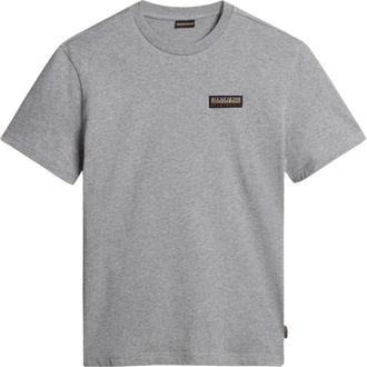 Napapijri Korte Mouw Katoenen T-Shirt Grijs - Dames - T-shirts - Grijs - M - Katoen - Tops