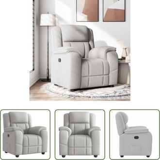 vidaXL Seduta comoda - Poltrona Reclinabile in Tessuto Grigio Nuvola