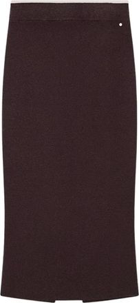 A|X Armani Exchange Gonna midi slim in maglia di viscosa e cashmere - - Skirts - Donna - Marrone - XS