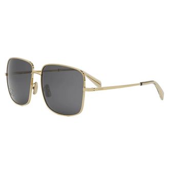 Celine Sunglasses, female, Yellow, 59 MM, Rhinestone Triomphe Sunglasses Gold Frame