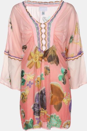 Roberto Cavalli Multicolor Floral Print Chiffon Tunic Blouse
