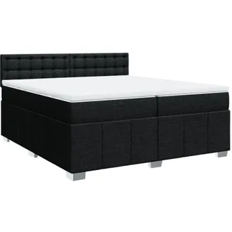 vidaXL Vidaxl - Cama Box Spring Con Colch&oacute;n Tela Negro 200x200 Cm