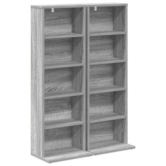 vidaXL Cabinet Para Cds 2 Uds. Sonoma Gris 33 X 23,5 X 97,5 Cm Vidaxl