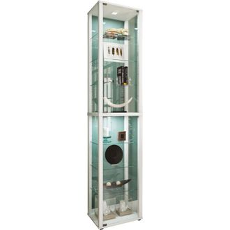 ebuy24 Ebuy24 - Vitrina De Vidrio Vcm De Pie Vitrina De Vidrio Con Vidrio De Seguridad Esg Dimensiones Aprox. Al. 227 X An. 50 X P. 38 Cm Soporte Vitrina De 