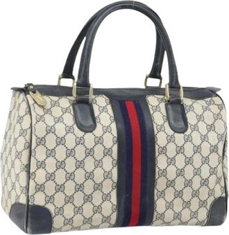 Gucci Pre-owned Handbags, female, Blue, Size: ONE SIZE Pre-owned Canvas gucci-bags